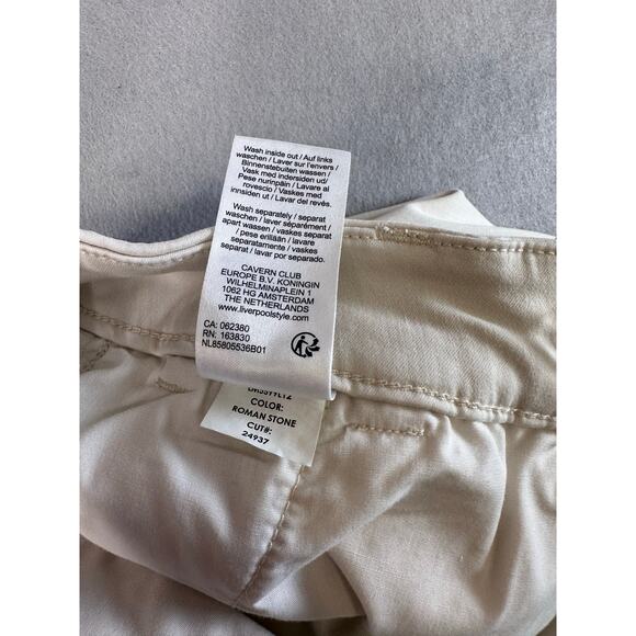 Liverpool Capri/Pant Womens 6/28 Tan Straight Leg Roman Stone Cotton Blend Slit - Picture 3 of 6